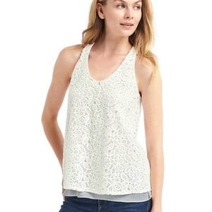 Gap Crochet Lace Scoop Tank - Medium